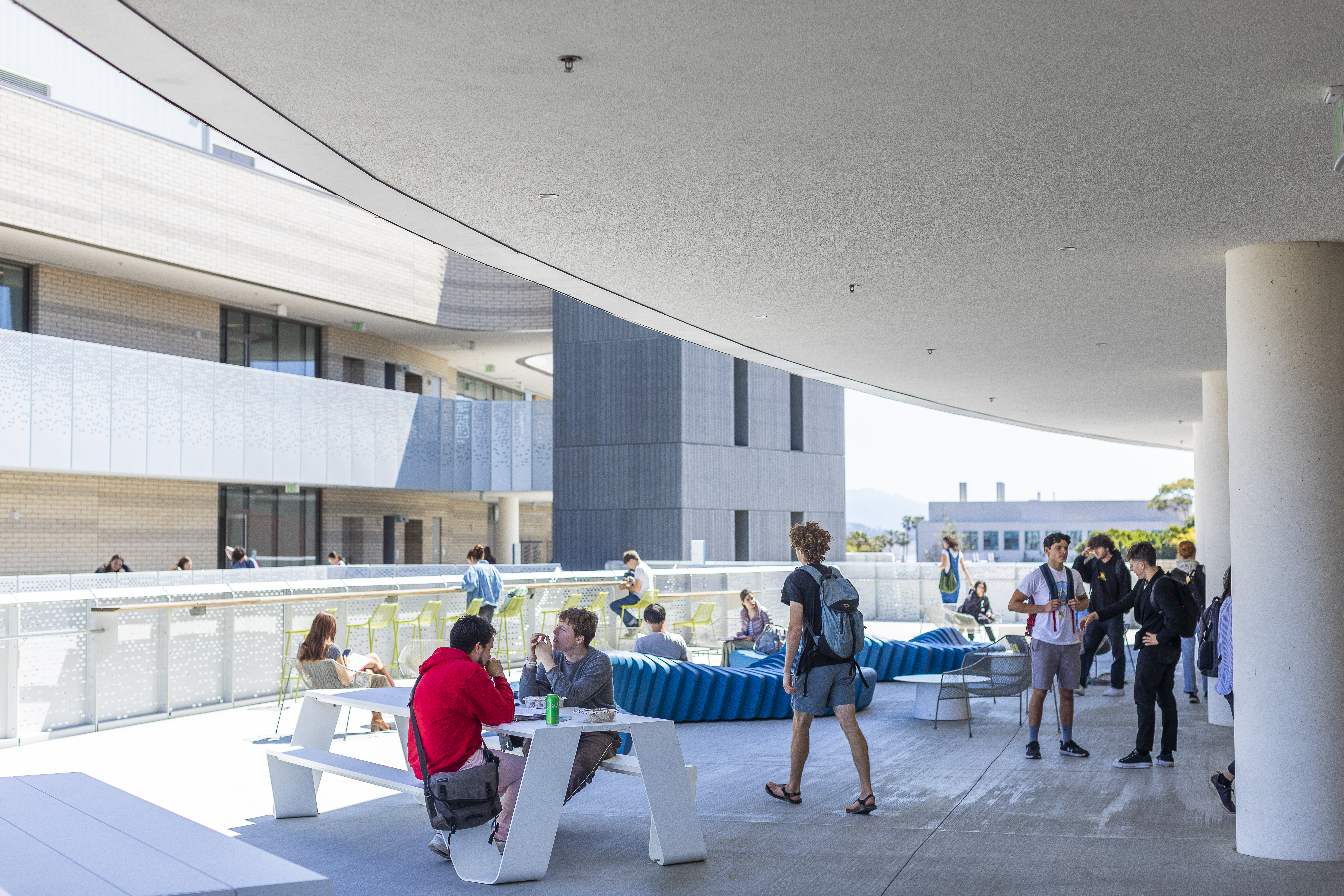 students outside classroom